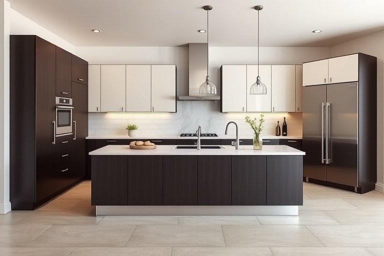 Cocina integral contemporánea bicolor de lujo - Fabricación Envigado y Medellín